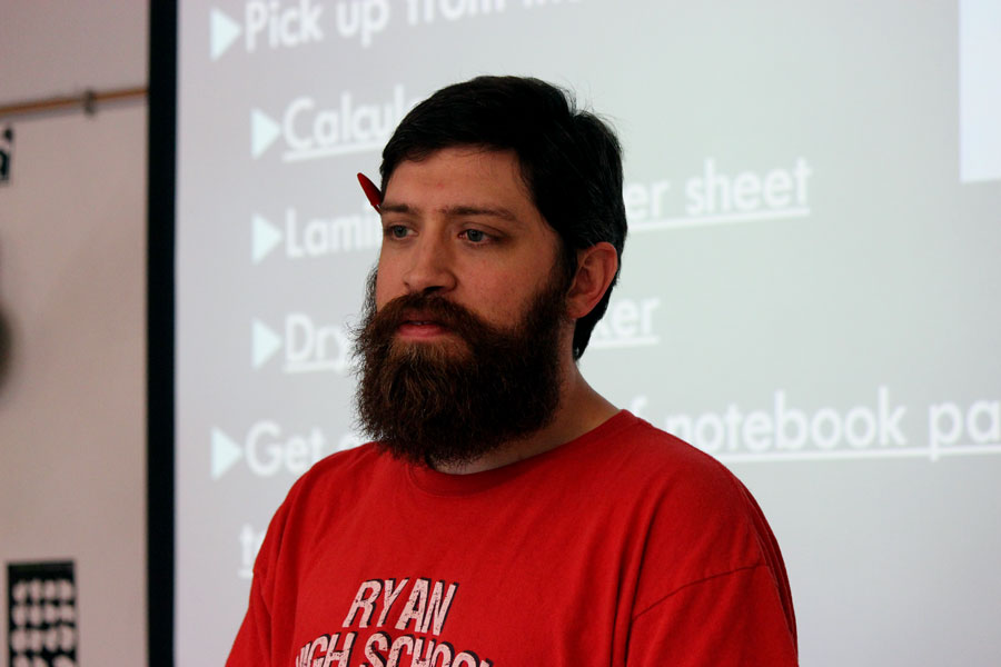 A candid shot of Mr. Valls as he taught his physics class.